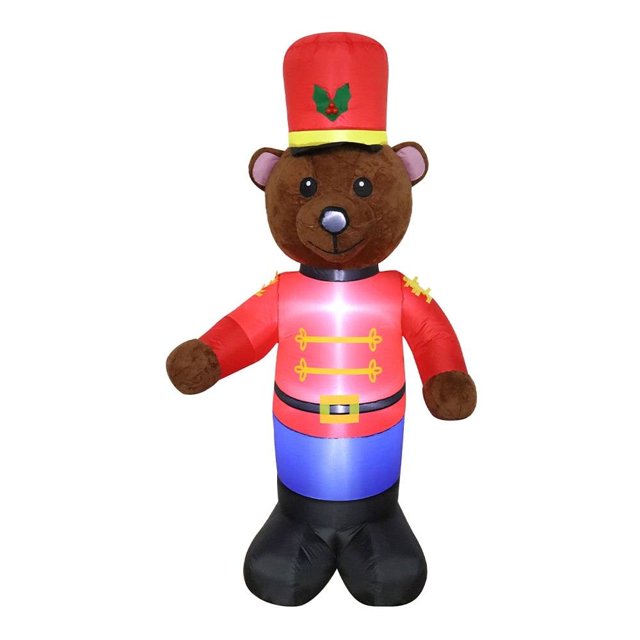 Inflable Holiday Time con Diseño de Oso con Soldado de Peluche 183 cm Multicolor