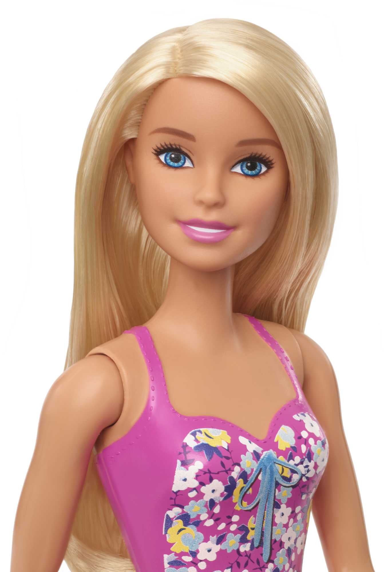 Barbie Swimsuit Beach Doll with Blonde Hair & Pink Floral Print Suit