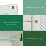 Gymax Portable Closet Clothes Foldable Armoire Wardrobe Closet w/8 Cubes Hanging Rods
