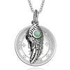 Archangel Raphael Sigil Amulet Magic Powers Angel Wing Charm Green Quartz Pendant 18 Inch Necklace