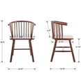 thumbnail image 5 of Dayalane Wooden Spindle Dining Chairs Set of 6, Mid-Century Modern Farmhouse Kitchen Chairs with Curved Backrest, Windsor Chairs for Living Room Kitchen Dining Room, Walnut, 5 of 9