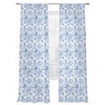 thumbnail image 7 of Blue Botanical Sheer Curtains 108 Inch Length 2 Panels Set, Watercolor Rustic Tree Abstract Voile Window Treatment Semi Sheer Long Curtains Drapes for Bedroom/Living Room/Kitchen 52"x108"x2, 7 of 7