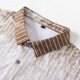 thumbnail image 4 of Blusa y camisa de manga corta con cuello vuelto para hombre, blusa informal de poliéster con estampado de rayas y degradado, abotonada y manga corta., 4 of 8