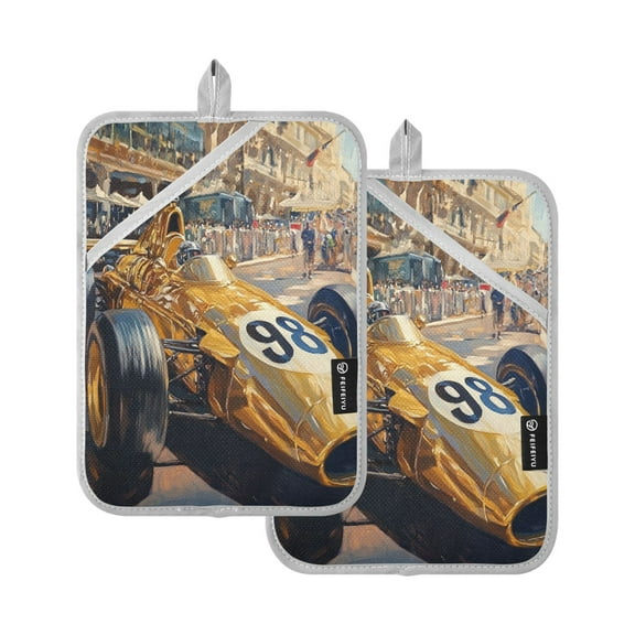 BZSMCE Pot Holder Oven Mitts Cooking baking Racing Car Creative Pattern Size:7x9.8in