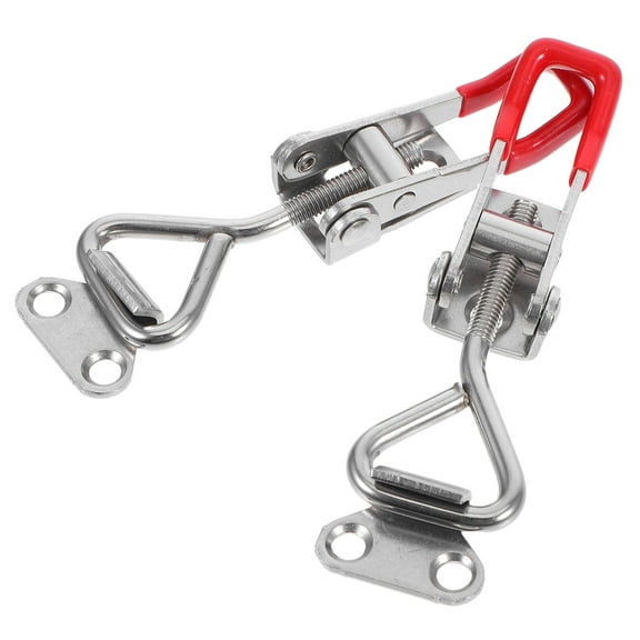 Raindrops 2pcs Stainless Door Bolt Lock Stainless Steel Adjustable Latch Clamp Heavy Duty Toggle Clamp Latch For Box Cabinet Security Door Brace