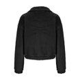 thumbnail image 4 of ATOYSOY Women's Casual Blouse Fleece Loose Cropped Coat Tops Solid Color Jackets Spring Fashion Long Sleeve Shirts Winter Workout Zipper Stand Collar Sweatshirts Black L, 4 of 6