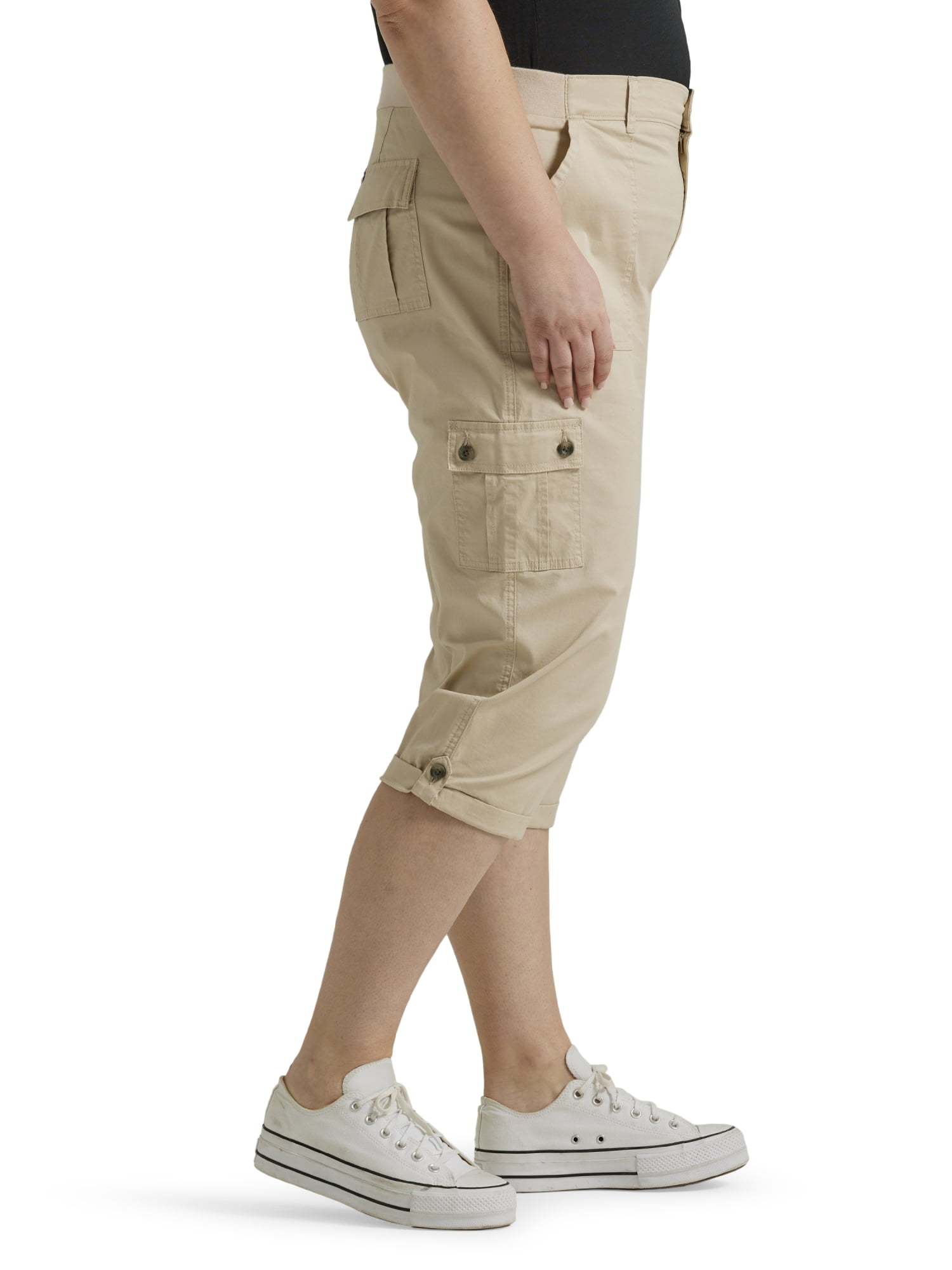 Lee Women's Plus Size Flex-to-Go Cargo Capri