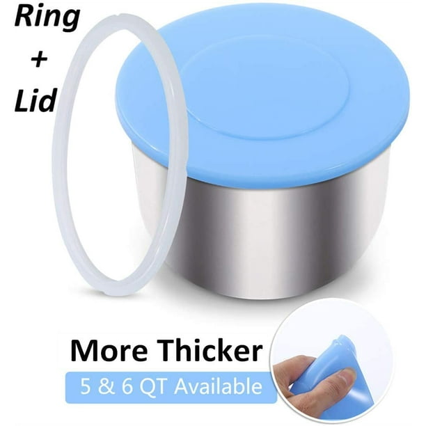 Original Silicone Lid and Silicone Ring for Instant Pot Pressure Cooker 6 Quart Inner Pot Replacement Cover for IP Duo60 Plus Max Lux Gem Smart