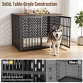 thumbnail image 4 of YOKWOK 42 Inch Furniture-Style Dog Crate for Large Dogs, Heavy Duty Thick Metal Dog Cage with Water Resistant Top & Safe Lock, Chew-Proof & Escape-Proof Large Indoor Dog Kennel, Brown, 4 of 7