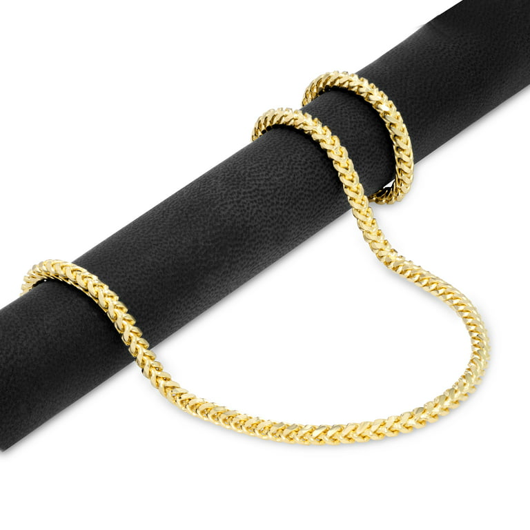 7mm Diamond Cut Franco Chain, 14K Gold Chain Men’s Solid Gold Necklace 24 Inches / Luxury Lobster Clasp