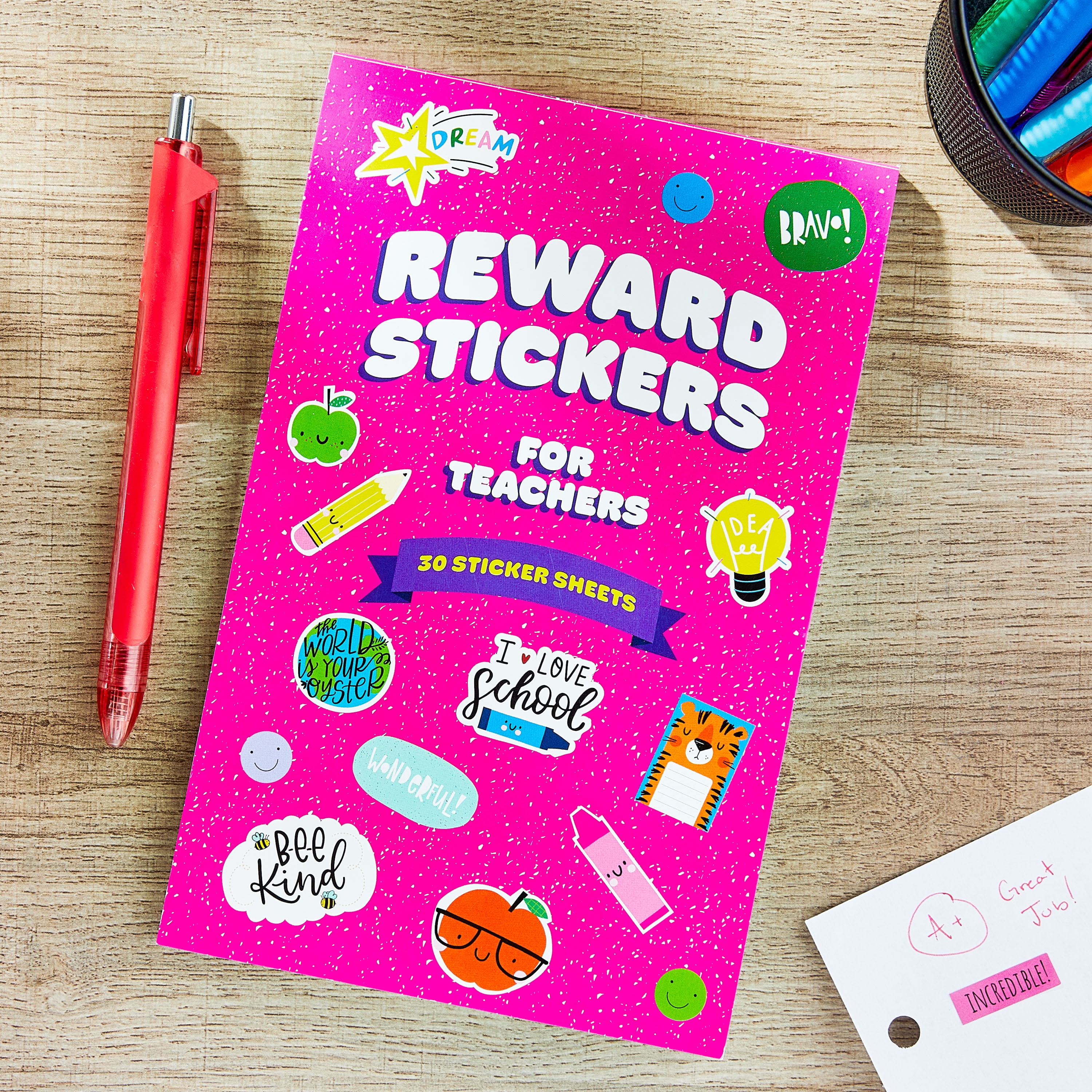 (2 pack) Pen+Gear Reward Sticker Book for Teachers, 30 Sheets, 1,023 Stickers, 5 in x 7.75 in