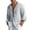 Grey, variant on Men's Casual Loose Fit Striped Long Sleeve Button Down Shirt, Turn Down Collar Top for Spring Fall Daily Outfits, Soft Breathable Cotton Fabric, Relaxed and Comfortable Blue L