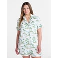 thumbnail image 2 of Joyspun Women's Dreamy Soft Collection Notch Collar Top and Shorts Pajama Set, 2-Piece, Sizes XS-3X, 2 of 6
