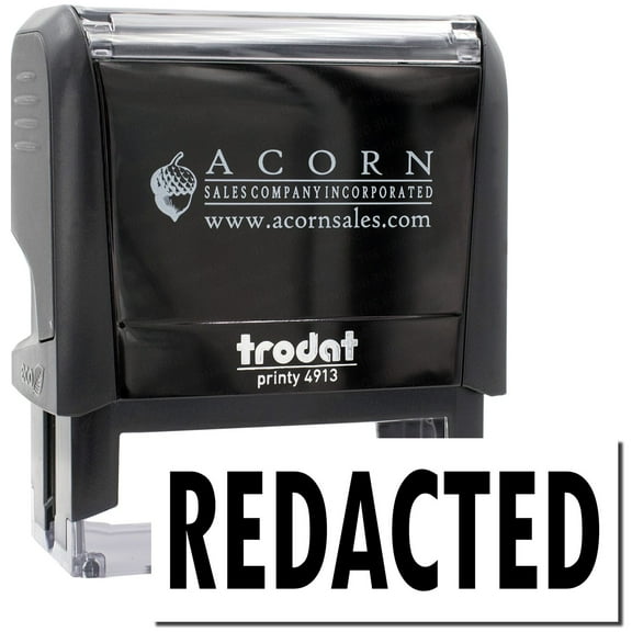 Large Self-Inking Redacted Stamp, Trodat Printy 4913, Press and Print Stamping, Impression Size 7/8" x 2-1/4", Up to 10,000 Impressions - Black Ink