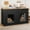 Black, variant on Dextrus 60" Large Double Door Dog Crate Furniture with Locks, Indoor Dog Cage Table with Removable Divider & 2 Storage Drawers, Gray
