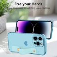 thumbnail image 6 of Designed for iPhone 14 Pro Case with Strap Stand Love Hearts Design for Women Girl Men,Plating with Wristband Kickstand Camera Lens Protection Bumper for iPhone 14 Pro 6.1"-Blue, 6 of 12
