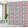 thumbnail image 5 of Ambesonne Outdoor Shower Curtain, Lively Garden, 69"Wx84"L, Teal Pink White, 5 of 5