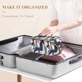 thumbnail image 3 of FORMRS Makeup Bag Travel Cosmetic Organizer for Women Fold Flat Zipper Pouch with Handle, Pink Stripes, 3 of 8