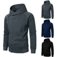 thumbnail image 5 of Hpapadks Men's Hoodies Solid Side Zipper Hooded Sweatshirt Modern Asymmetrical Hoodies Pullover Sweatshirts for Men, 5 of 5