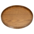 thumbnail image 1 of Unique Bargains 11' Round Wood Serving Tray Decorative Platter Home Kitchen Candle, Brown, 1 of 6