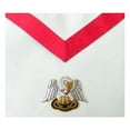 thumbnail image 2 of 18th Degree Scottish Rite Apron - White & Red Moire with Pelican Embroidery and Gold-Plated Snake Fitting, 2 of 5