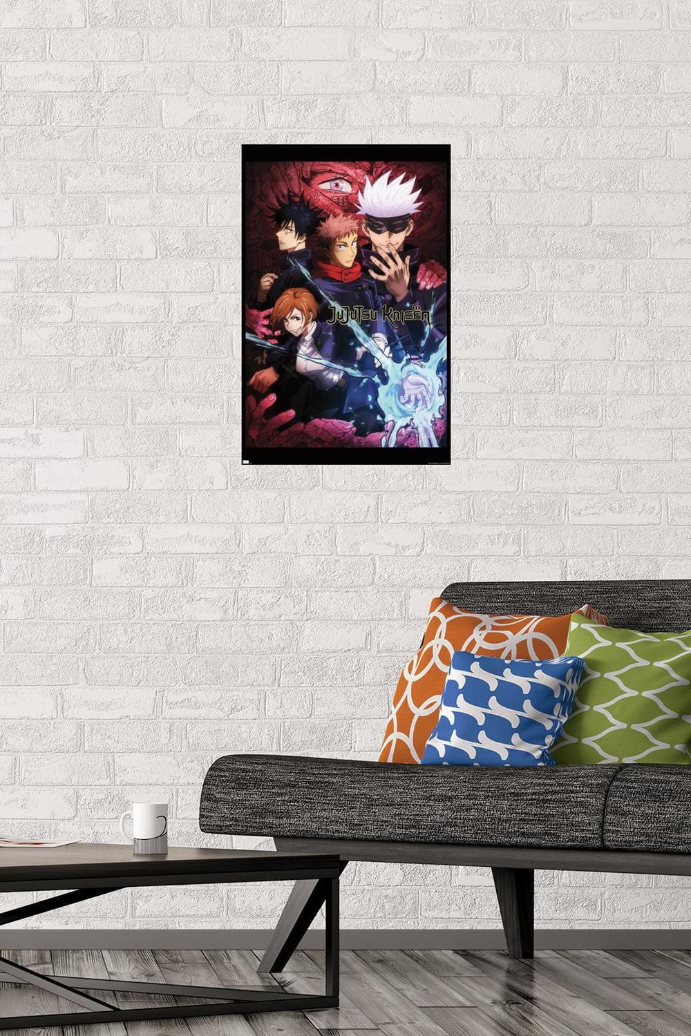 Jujutsu Kaisen – One Sheet 22.375" x 34" Wall Poster with Beechwood Magnetic Frame, by Trends International