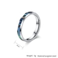 thumbnail image 2 of HIJONES Unisex Tungsten Steel Abalone Shell Opal Galaxy Fragment Inlay Plain Couple Ring Curved Glossy Wedding Finger Jewelry 4MM-Silver Size 10, 2 of 6