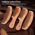 thumbnail image 2 of New Anti-Static Handcrafted Natural Peach Wood Hair Comb Head Massage Sandalwood Comb Hair Care DIY Styling Tool, 2 of 4