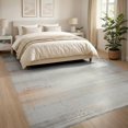 thumbnail image 3 of ODIKA Neutral Abstract Boho Brushstroke Faded Border Ivory Beige Dining for Room, Large Office, Lounge, Non-Slip Chair-Friendly, 3 of 7