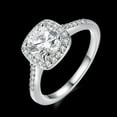 thumbnail image 3 of Uloveido Fashion Square Simulated Diamond Halo Anniversary Rings Platinum Plated Wedding Engagement Bands for Women (Platinum Color, Size 7) KR002, 3 of 7