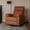 Vegan Tan Leather, variant on DaVinci Suzy Swivel Glider Recliner Chair, Frost Grey
