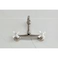 thumbnail image 4 of Kingston Brass KS3258PX Vintage Double-Handle Wall-Mount Bridge Kitchen Faucet, Brushed Nickel, 4 of 7