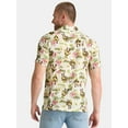 thumbnail image 3 of Shrek Men's and Big Men's Swamp Flowers Graphic Button Up Shirt, Sizes S-3XL, 3 of 5
