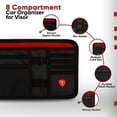 thumbnail image 2 of Firestone Universal Car Sun Visor Organizer with 8 Compartments, Durable Design, Easy Installation - Black/Red, 2 of 7