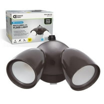 Dusk to Dawn Sensor Bronze Exterior Outdoor Twin Head LED Flood Light Security 1200 to 2400 Lumens 4000K Wet Rated