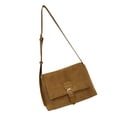 thumbnail image 2 of Bolso de hombro de terciopelo para mujer, bandolera mensajero Retro informal suave y transpirable para fiesta de trabajo diario, tamaño libre marrón, 2 of 12