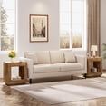 thumbnail image 5 of CRXX Rustic Brown End Table, 24" Side Table with Storage Shelf, Farmhouse Style Nightstand Bedside Table (1, Natural), 5 of 8