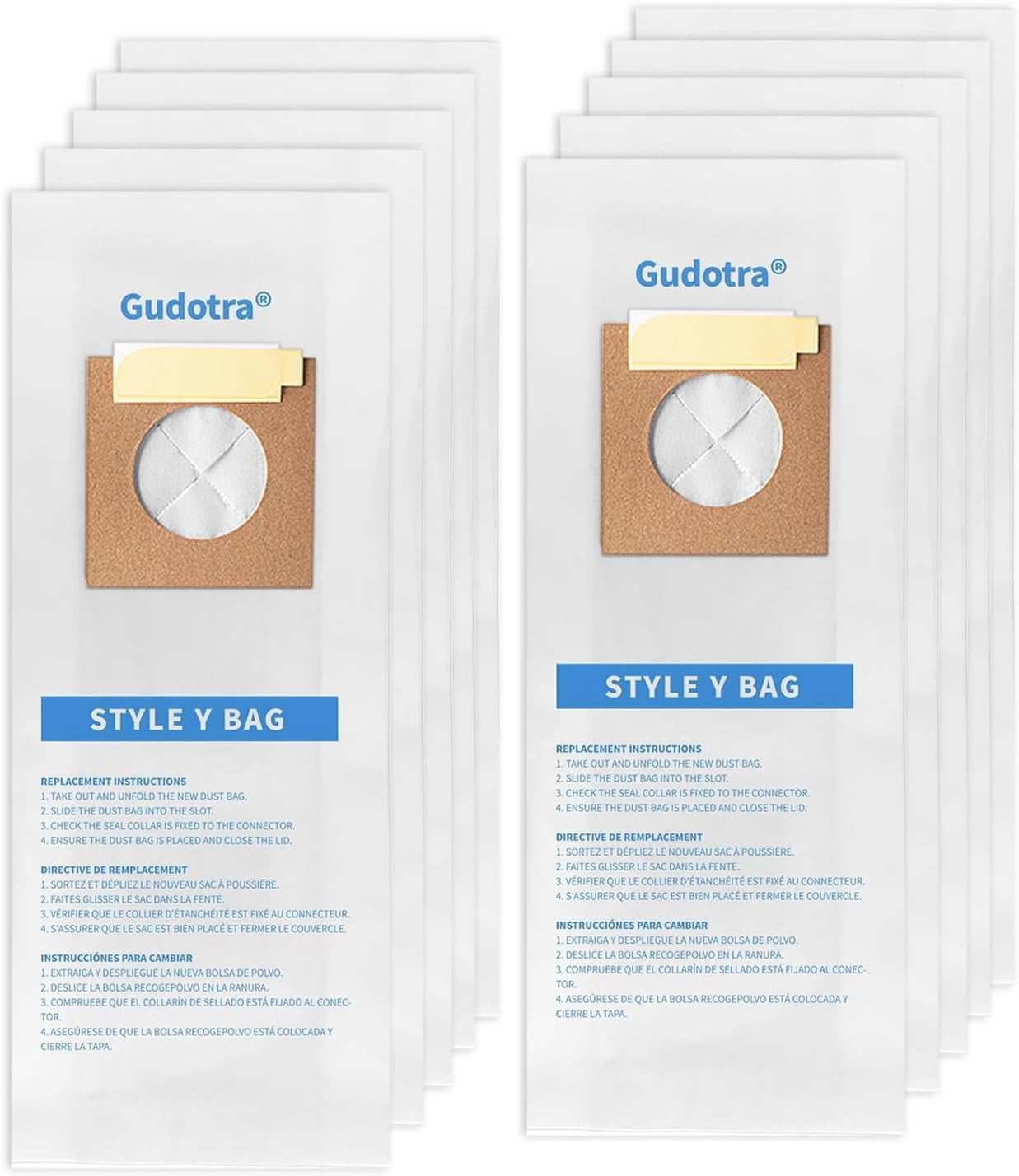 MHAWBL-10 Pack Type Y Vacuum Dust Cleaner Bags Replacement to Hoover WindTunnel Upright Cleaner Style Y, Z, YZ Paper Bags Replace Part 4010100Y Green
