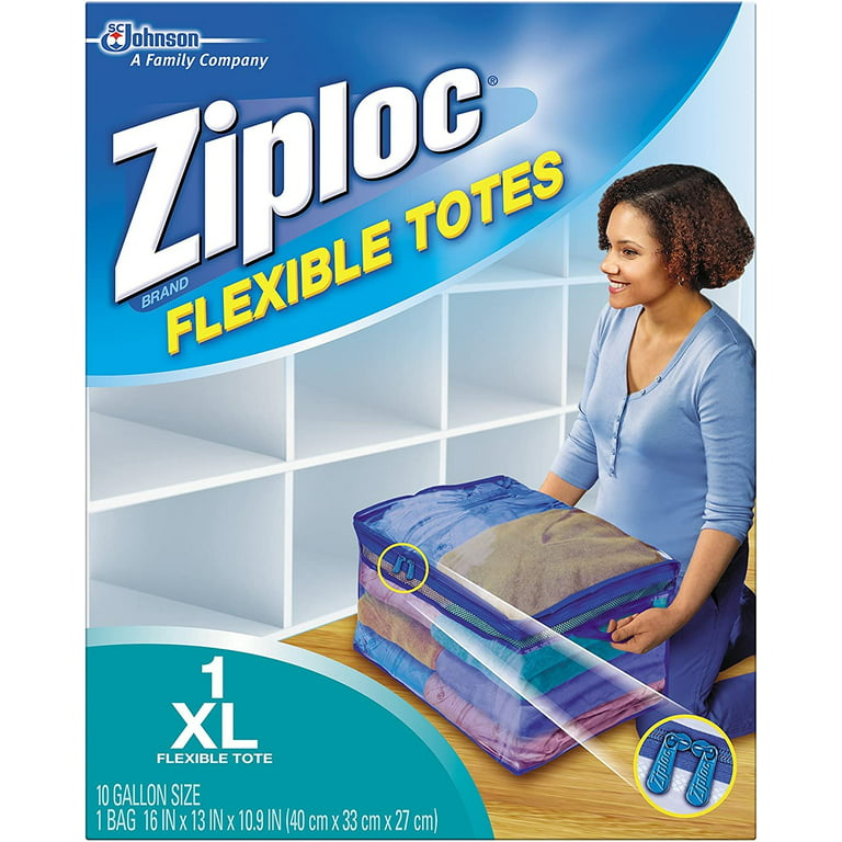 12) Ziploc 71597 XL Flexible Zippered Storage Totes w 10 Gallon Capacity