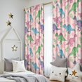 thumbnail image 5 of Blackout Kids Curtains,Pink Cartoon Dinosaurs Leaves Pattern Childrens Insulated Curtains Set Of 2,Bedroom Essentials,Toddler Room Decor 52"x84", 5 of 5