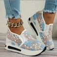 thumbnail image 2 of Dakaela Womens Sneakers Platform Fashion Slip on Walking Shoes Breathable Running Mesh Loafers Blue 6, 2 of 6
