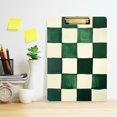 thumbnail image 2 of FORMRS Acrylic Clipboard with Low Profile Clip Standard A4 Letter Size, 12.5" x 9", Green and White Plaid Pattern, 2 of 8