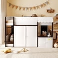 thumbnail image 3 of Harper & Bright Designs Full House Loft Bed with Playhouse, Modern Wood Cabin Bed with Storage Cabinets and Under Bed Play Area for Boys & Girls Bedroom, Espresso+White, 3 of 20