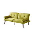 thumbnail image 5 of Leumius Modern Futon Sofa Bed, Convertible Folding Recliner Couch with Solid Wood Legs, Green, 5 of 6