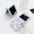 thumbnail image 6 of Cute Transparent Case for Samsung Galaxy Z Flip 6(2024 Release),Beautiful Print Design with Pearl Wrist Chain Shockproof Galaxy Z Flip 6 Phone Cover (Flower), 6 of 9