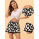 thumbnail image 2 of INSPIRE CHIC Pantalones Cortos De Playa De Cintura Elástica Con Estampado Floral De Encaje De Verano Para Mujer Margarita Negra S, 2 of 5