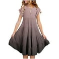 thumbnail image 2 of YunPes Girls Summer Dresses Double Layer Sleeve Flowy A Line Casual Gradient Midi Dresses for 615 Years Birthday Dresses for Girls 5 Years Old Toddler 5t Dresses, 2 of 5