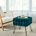 thumbnail image 4 of Home Soft Things Bubble Textured Stool Ottoman - Teal - 17'' x 17'' x 17'', 4 of 7