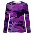 thumbnail image 4 of WEAIXIMIUNG Saint-Valentin Femmes Quotidien Été Imprimé Col Rond Hauts Manches Longues T-Shirt Imprimé Fleur Ample Fendu Côté Tunique, 4 of 4