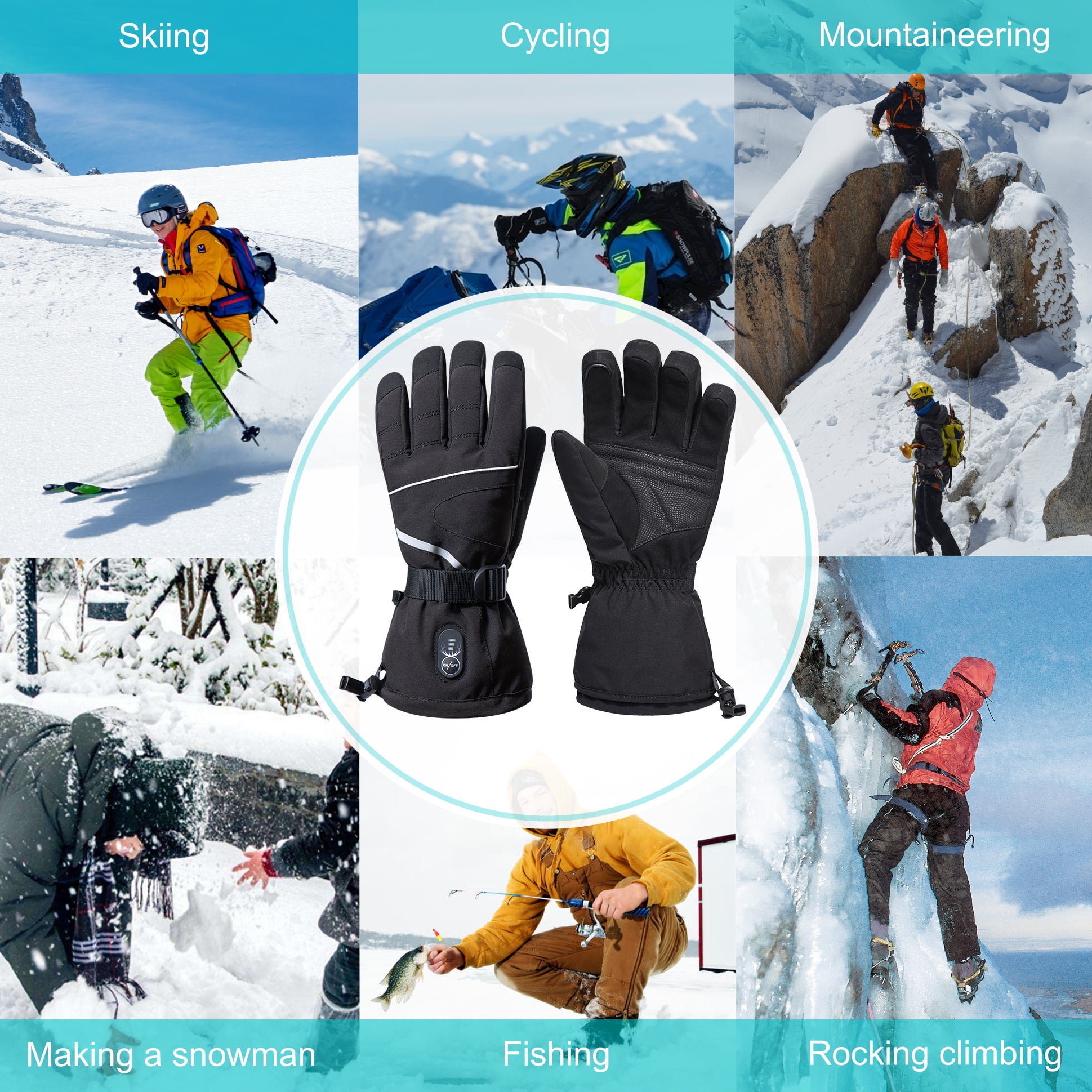 SAVIOR HEAT Heated Gloves for Men Women, Rechargeable Electric Heated Gloves, Heated Skiing Gloves and Snowboarding Gloves